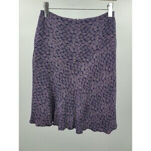 Boden Virginia Navy Floral Spray Skirt Sz 4L Preppy Office Work Teacher Casual